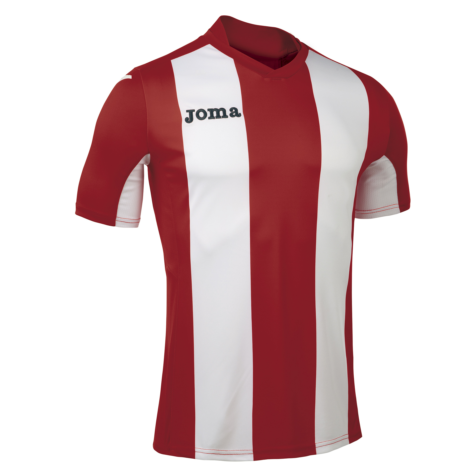 T Shirt Vertical Striped Red S S Joma