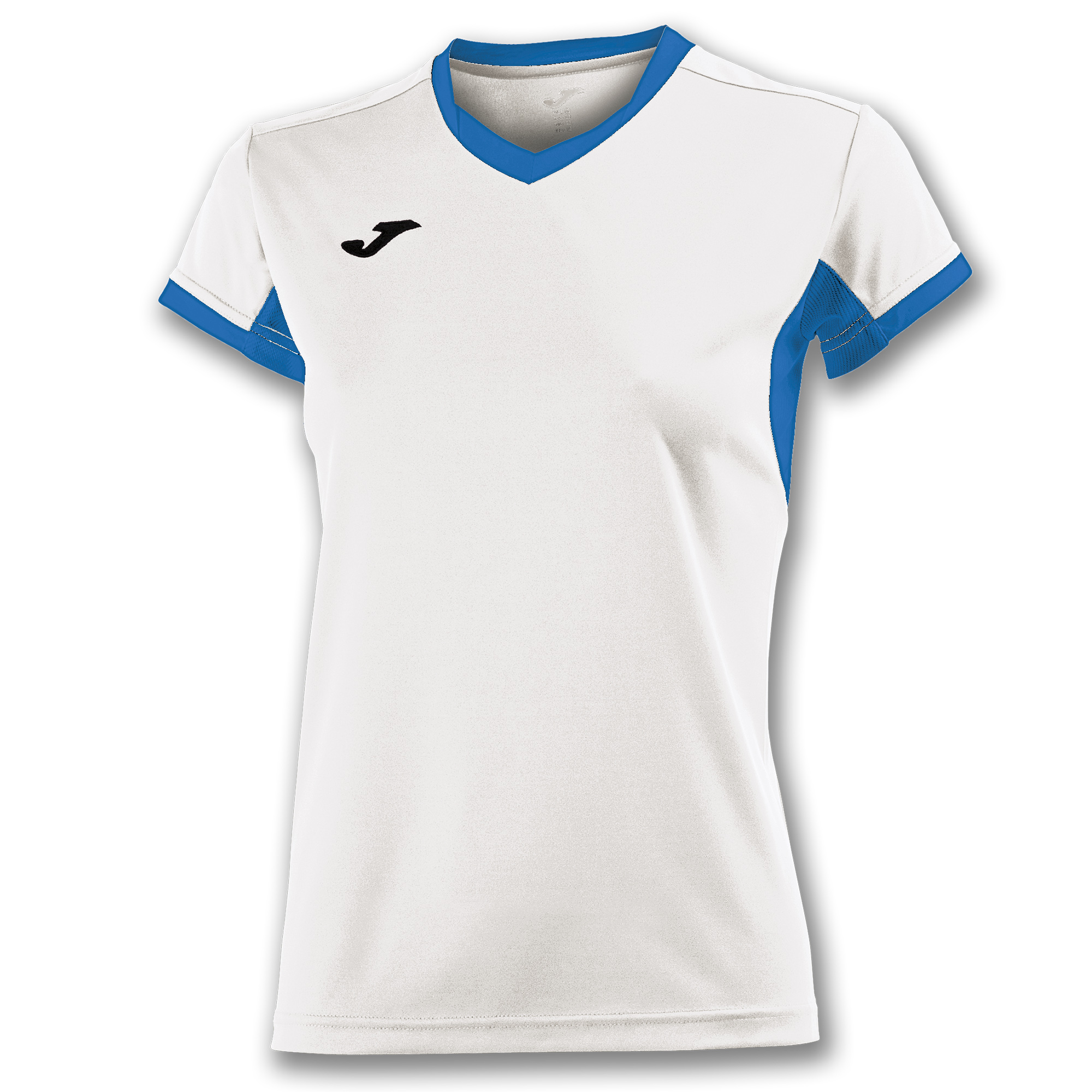 white and royal blue t shirt